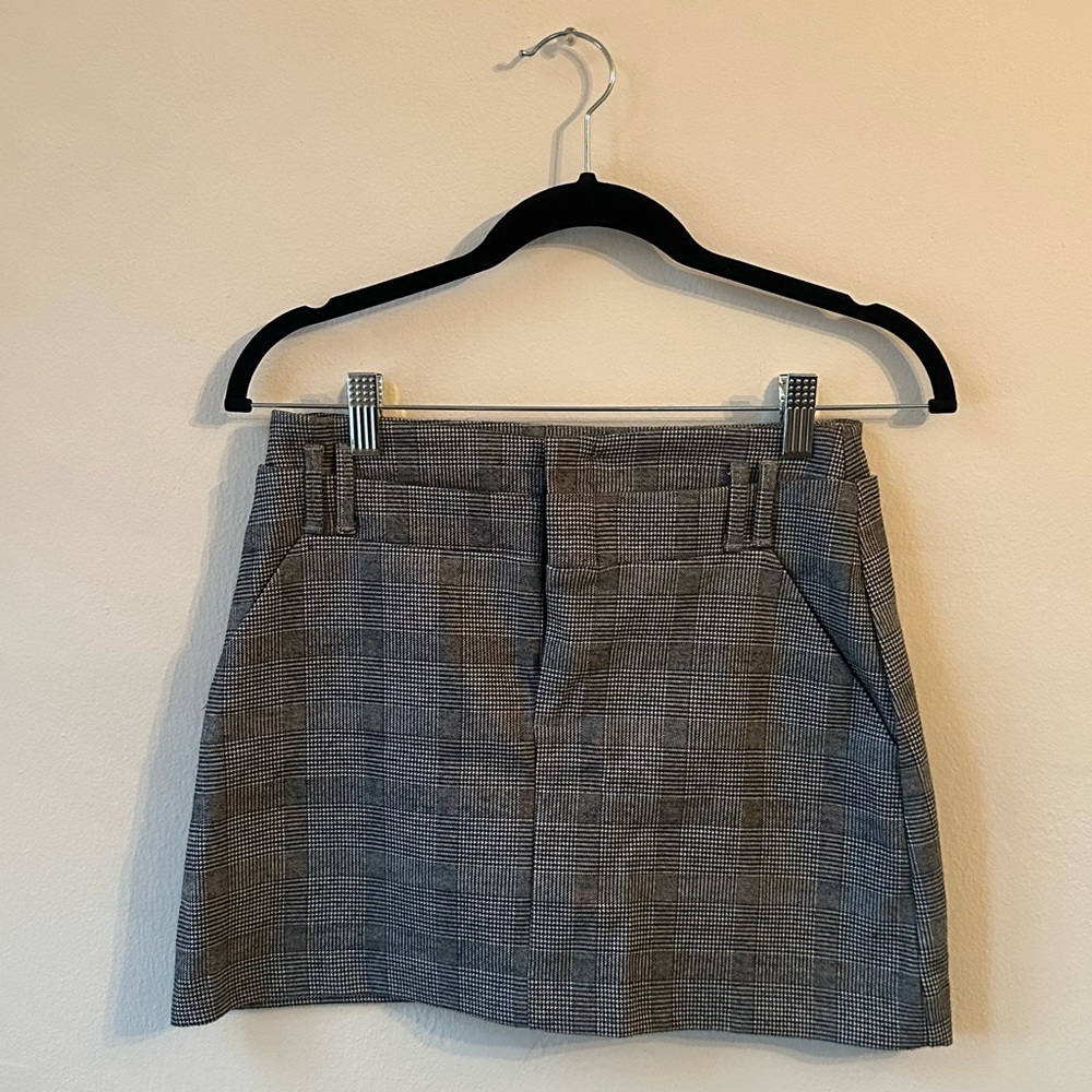 Zara Gray Checkered Mini Skirt